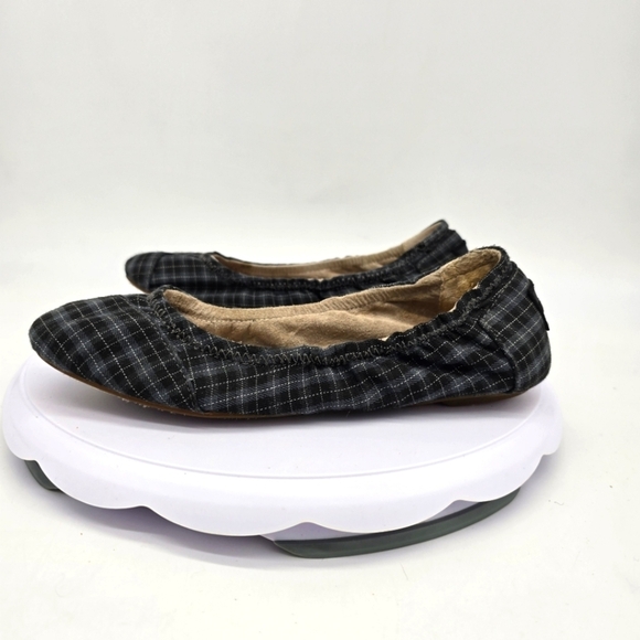 Toms Shoes Womens 6.5 Ballet Plaid Flats Slip On Comfort Low Top Round Toe - Picture 1 of 8
